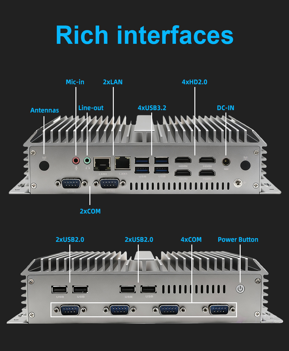 Fanless Industrial Mini PC 6xR - đánh giá và giá Fanless Industrial Pc Rs485 Core I7