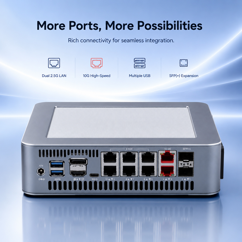 Qotom Q51551ST Mini PC Int el  - đánh giá và giá Dual Lan 10G Sfp+ Mini Pc