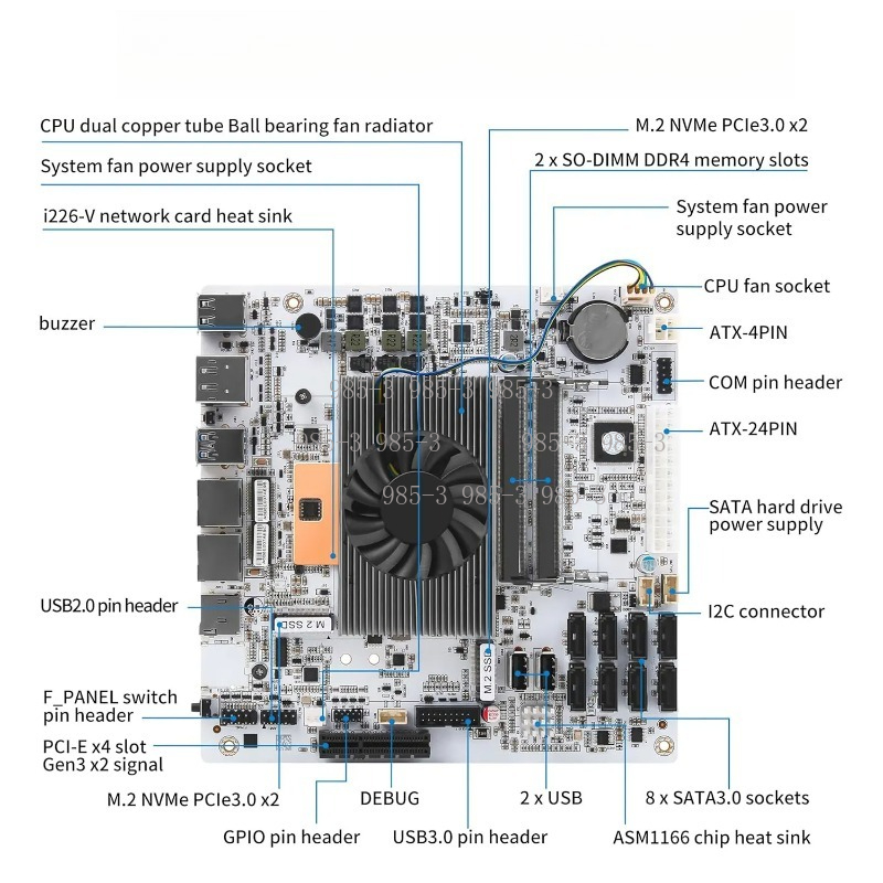 White Mini‑ITX M11 NAS Motherb - đánh giá và giá Nas Motherboard 8 Sata Mini Itx